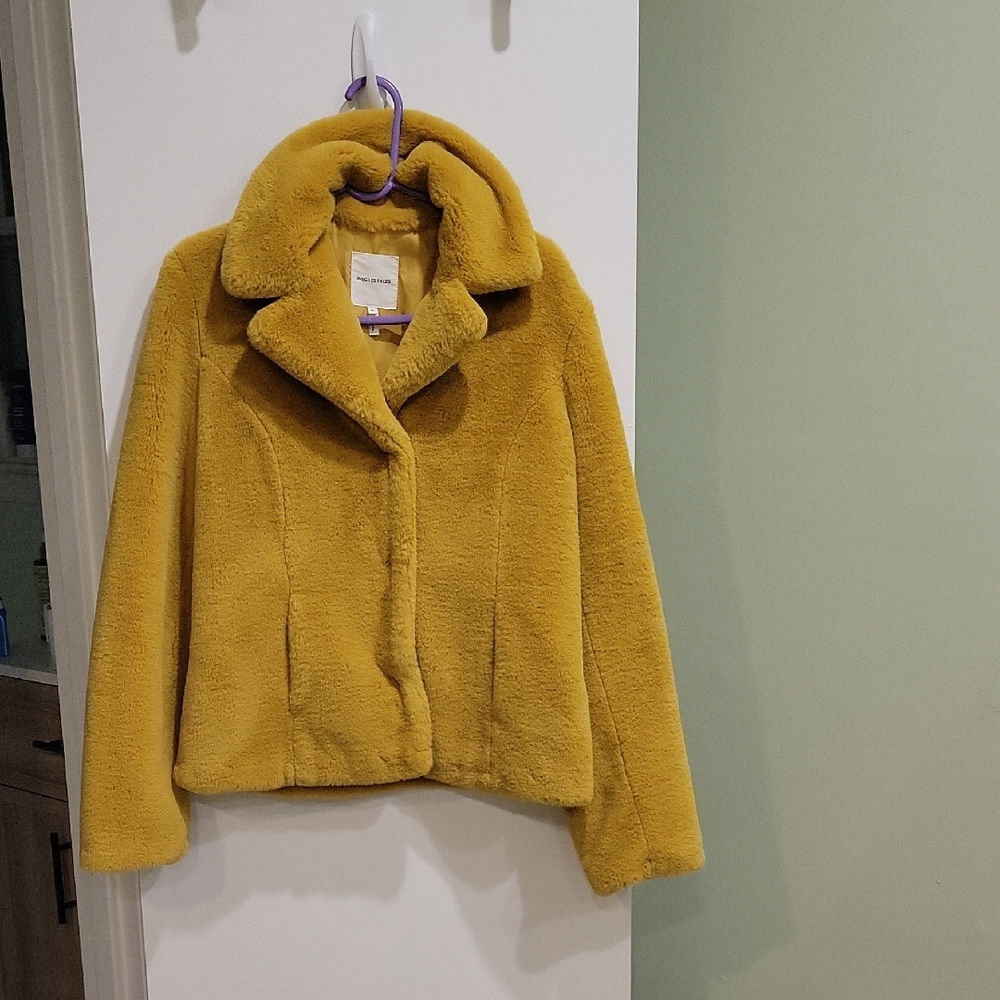 Avec Les Filles Mustard Teddy Jacket